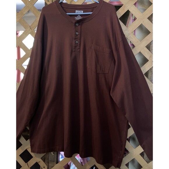DULUTH Trading Co. Brown Long Sleeved Henley Shirt Men's LongTail 3XL - Picture 4 of 8